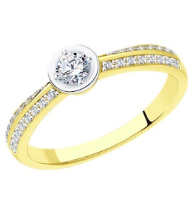 Кольцо из желтого золота с бриллиантами 1012286-2