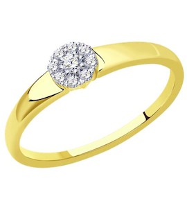Кольцо из желтого золота с бриллиантами 1012294-2