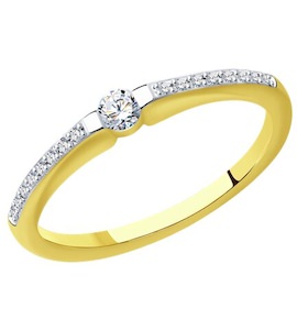 Кольцо из желтого золота с бриллиантами 1012298-2