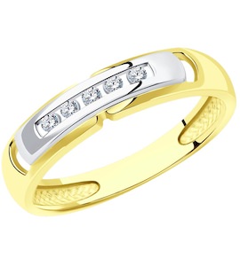 Кольцо из желтого золота с бриллиантами 1012299-2