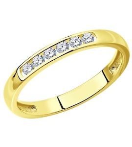 Кольцо из желтого золота с бриллиантами 1012305-2