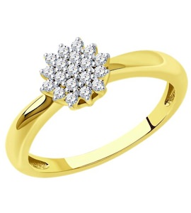 Кольцо из желтого золота с бриллиантами 1012317-2