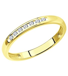 Кольцо из желтого золота с бриллиантами 1012324-2