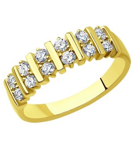 Кольцо из желтого золота с бриллиантами 1012326-2