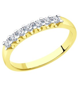 Кольцо из желтого золота с бриллиантами 1012340-2