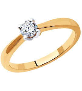 Кольцо из золота с бриллиантом 1012362