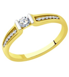 Кольцо из желтого золота с бриллиантами 1012371-2