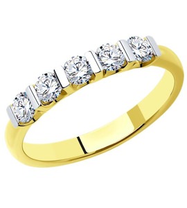 Кольцо из желтого золота с бриллиантами 1012380-2