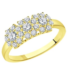 Кольцо из желтого золота с бриллиантами 1012387-2