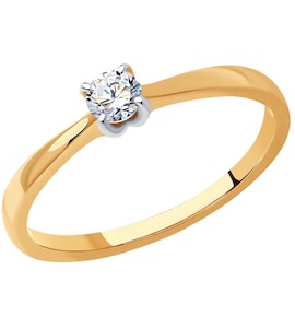 Кольцо из золота с бриллиантом 1012399