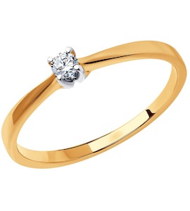 Кольцо из золота с бриллиантом 1012410-66