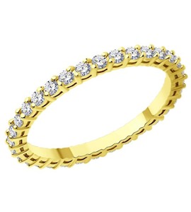 Кольцо из желтого золота с бриллиантами 1012425-2