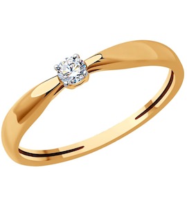 Кольцо из золота с бриллиантом 1012444