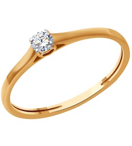 Кольцо из золота с бриллиантом 1012446