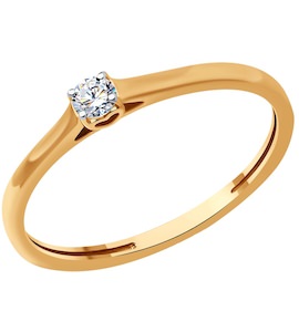 Кольцо из золота с бриллиантом 1012447