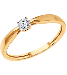 Кольцо из золота с бриллиантом 1012453