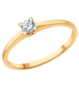 Кольцо из золота с бриллиантом 1012471
