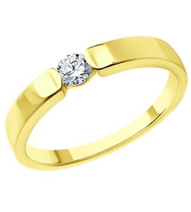 Кольцо из желтого золота с бриллиантом 1012478-2