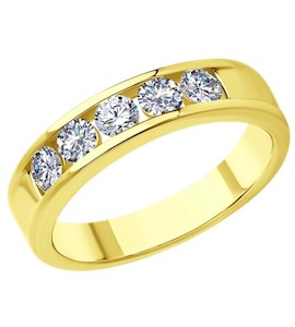 Кольцо из желтого золота с бриллиантами 1012483-2
