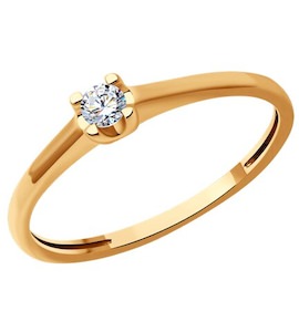 Кольцо из золота с бриллиантом 1012486