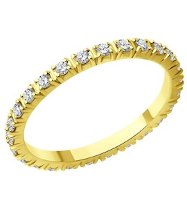Кольцо из желтого золота с бриллиантами 1012489-2