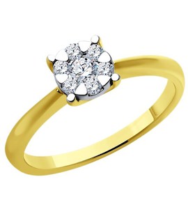 Кольцо из комбинированного золота с бриллиантами 1012490-2