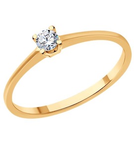 Кольцо из золота с бриллиантом 1012495