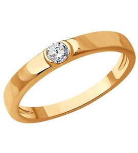 Кольцо из золота с бриллиантом 1012496