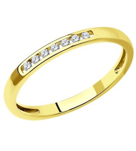 Кольцо из желтого золота с бриллиантами 1012502-2