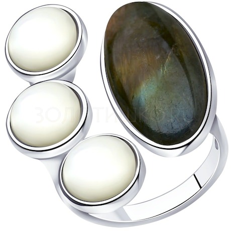 Кольцо из серебра с полудрагоценными вставками 83010090