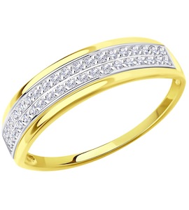 Кольцо из желтого золота с бриллиантами 1011548-2
