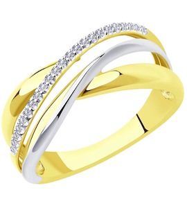 Кольцо из желтого золота с бриллиантами 1012005-2