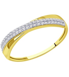 Кольцо из желтого золота с бриллиантами 1012308-2