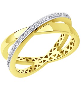 Кольцо из желтого золота с бриллиантами 1012433-2