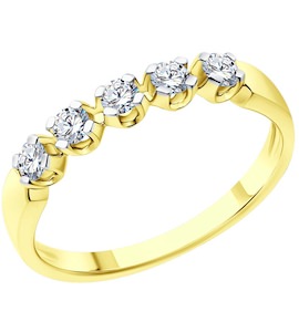 Кольцо из желтого золота с бриллиантами 1012506-2