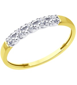 Кольцо из желтого золота с бриллиантами 1012507-2