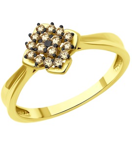 Кольцо из желтого золота с бриллиантами 1012588-2