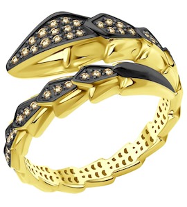 Кольцо из желтого золота с бриллиантами 1012589-2