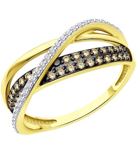 Кольцо из желтого золота с бриллиантами 1012605-2