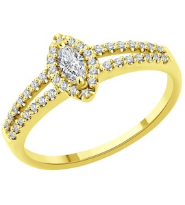 Кольцо из желтого золота с бриллиантами 1012614-2