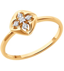 Кольцо из золота с бриллиантами 1012625