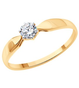 Кольцо из золота с бриллиантом 1012634