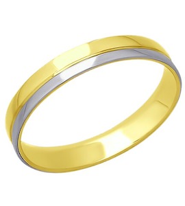 Обручальное кольцо из комбинированного золота 110158-2