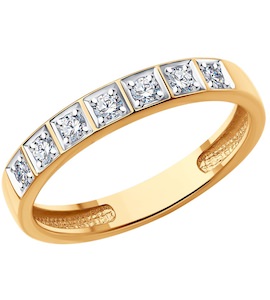 Кольцо обручальное из золота с бриллиантами 1110229