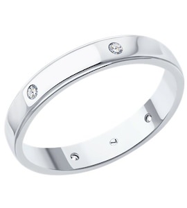 Обручальное кольцо из белого золота с бриллиантами 1110241-3