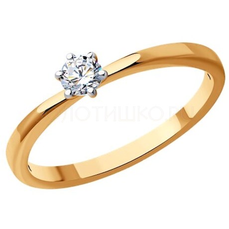 Кольцо из золота с бриллиантом 51-210-01780-1