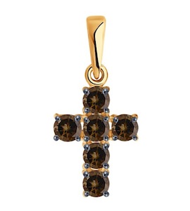 Подвеска крест золотая пробы 585 51-330-01631-4