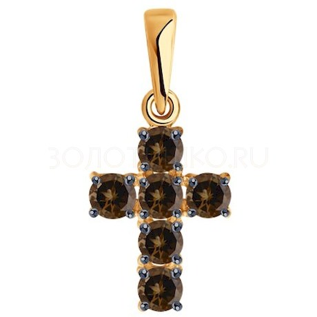 Подвеска крест золотая пробы 585 51-330-01631-4