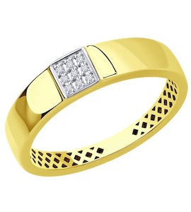 Кольцо из желтого золота с бриллиантами 53-210-01461-1