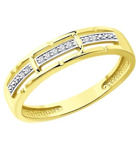 Кольцо из желтого золота с бриллиантами 53-210-01695-1